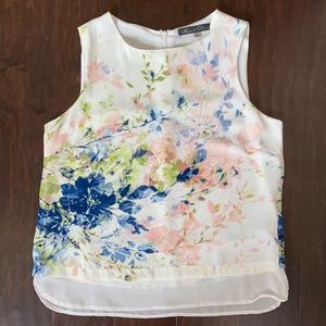 White and floral tank top